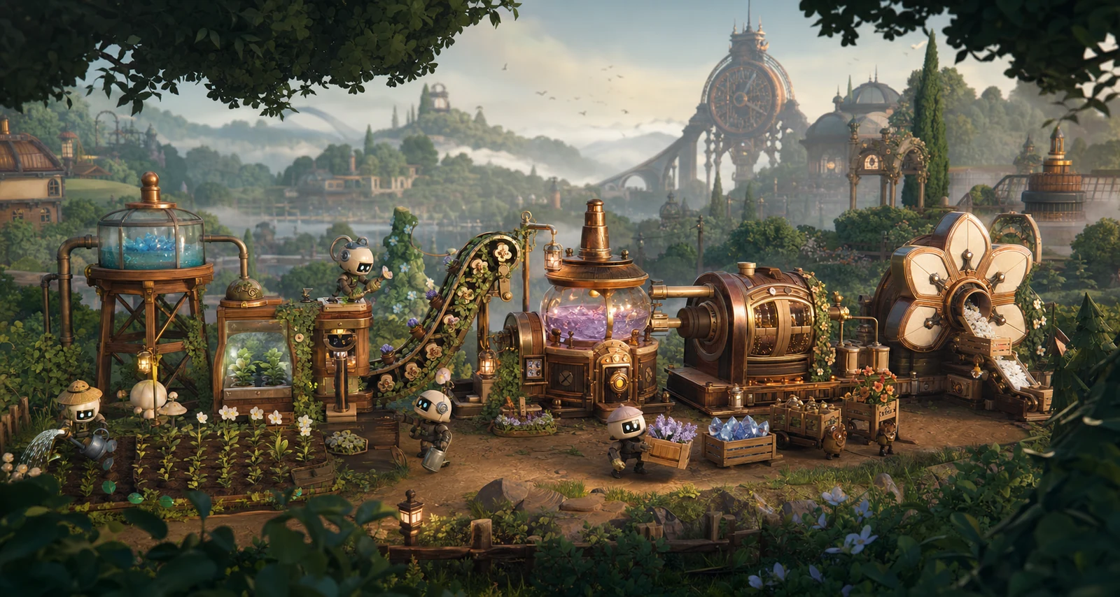 Cozy Garden visual direction, not gameplay capture.