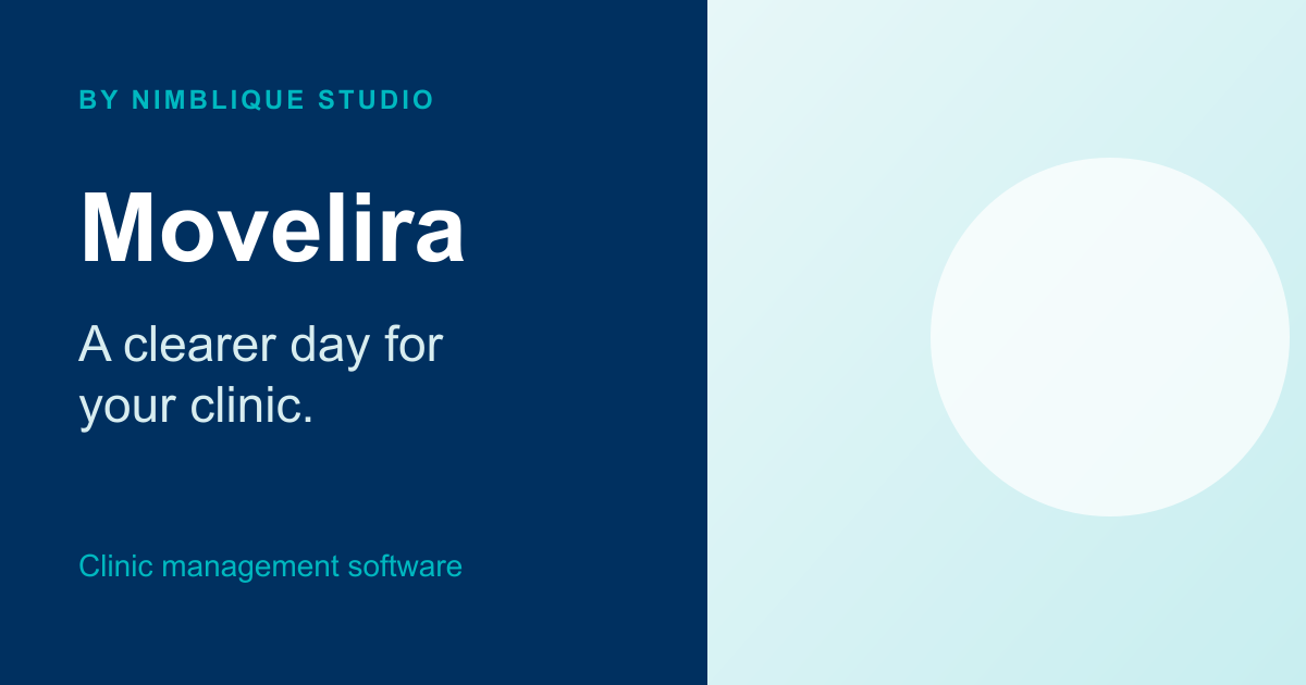 Movelira visual identity for clinic-management software.